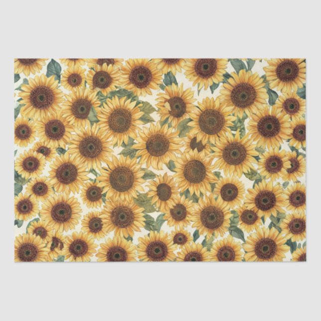 Sunflower Garden In Full Bloom Seidenpapier (Vorderseite)