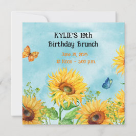 SUNFLOWER GEBURTSTAG BRUNCH-EINLADUNGEN SAVE THE DATE