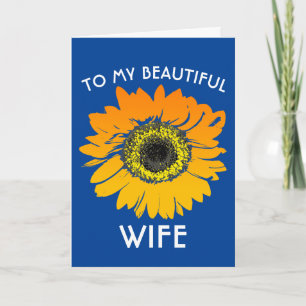 SUNFLOWER GEBURTSTAG EHEFRAU GREETING CARD KARTE