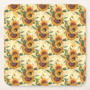 Sunflower Gifts Sunflower Turn Surrounded Rechteckiger Pappuntersetzer