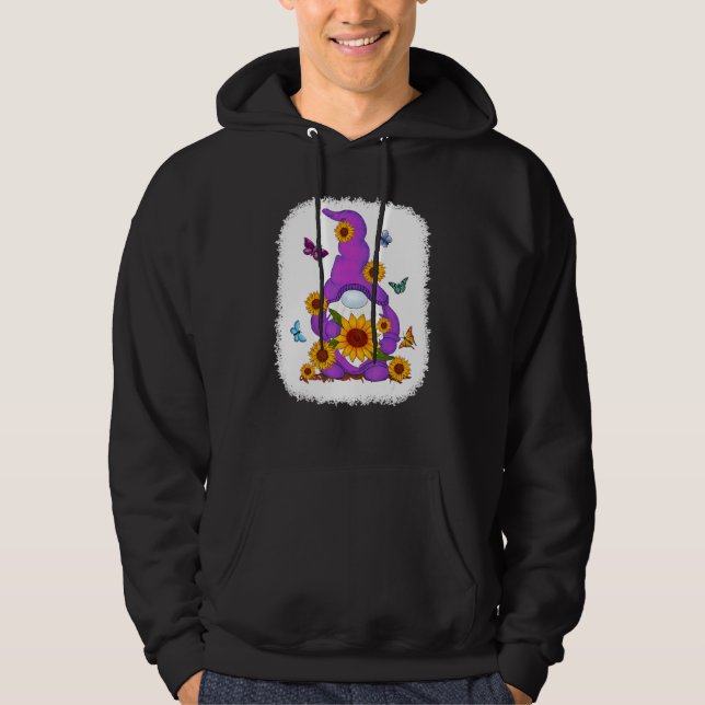 Sunflower Gnome Paint Background Hoodie (Vorderseite)