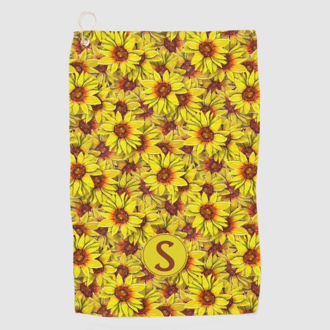 Sunflower Golf Towel Golfhandtuch (Vorderseite)