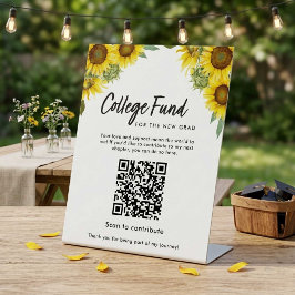 Sunflower Graduation College Fund QR Code Sockelschild