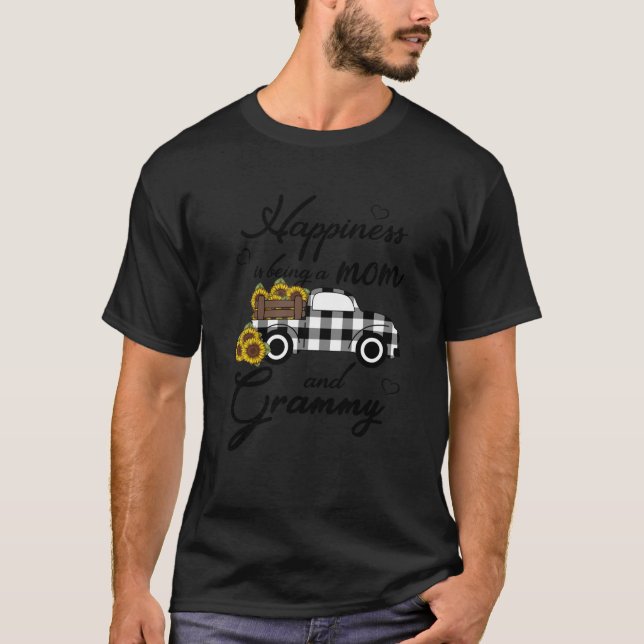 Sunflower Grandma Happiness is being a Mom and Gra T-Shirt (Vorderseite)