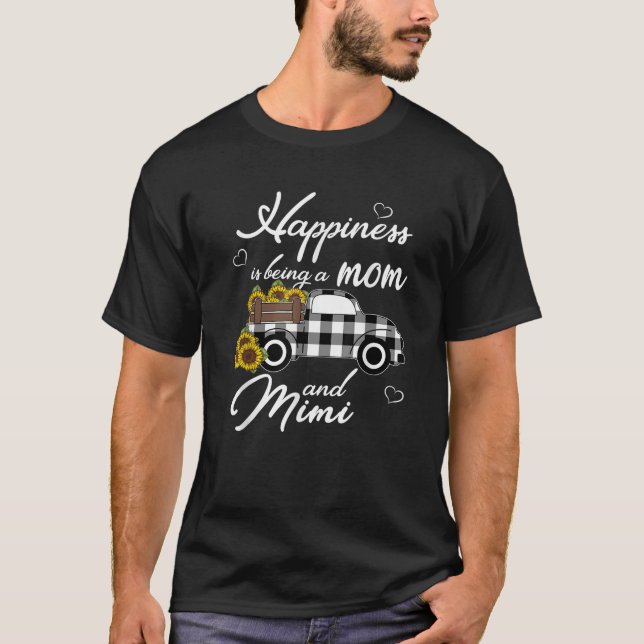 Sunflower Grandma Happiness is being a Mom and Mim T-Shirt (Vorderseite)