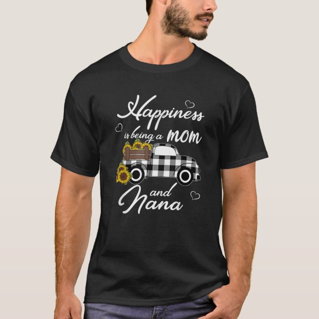 Sunflower Grandma Happiness is being a Mom and Nan T-Shirt (Vorderseite)