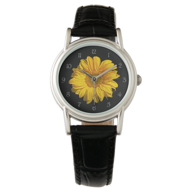 Sunflower Gray Script Numbers wam Armbanduhr (Vorderseite)