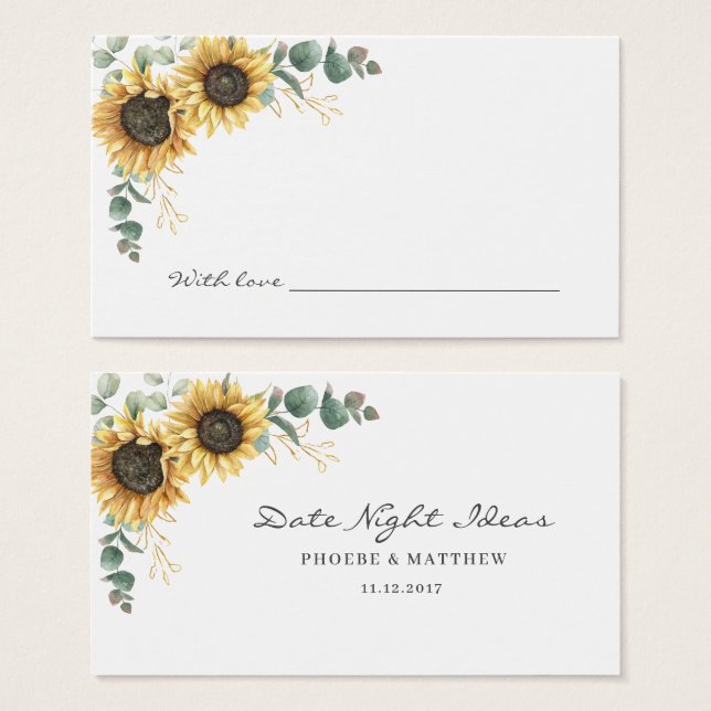 Sunflower Greenery Bridal Shower Date Night Ideas (Vorne & Hinten)