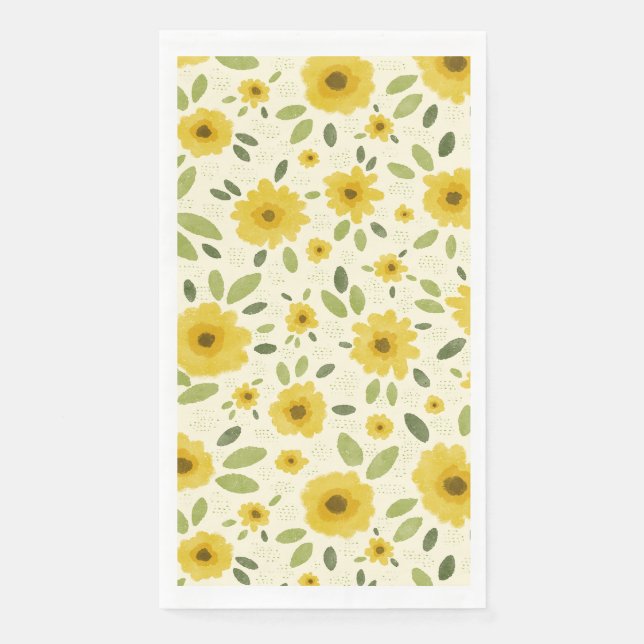 Sunflower Happy Pattern Serviette (Vorderseite)