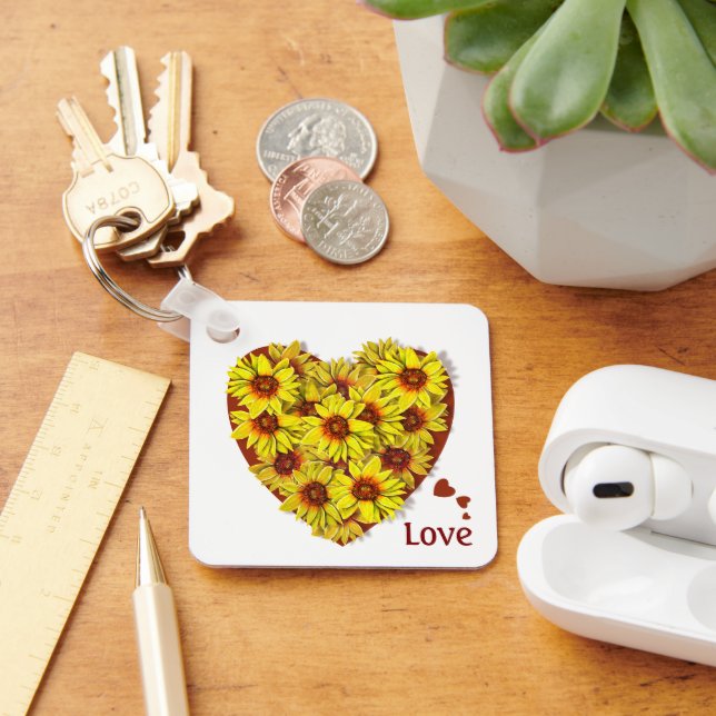 Sunflower Heart Keychain Schlüsselanhänger (Schreibtisch)