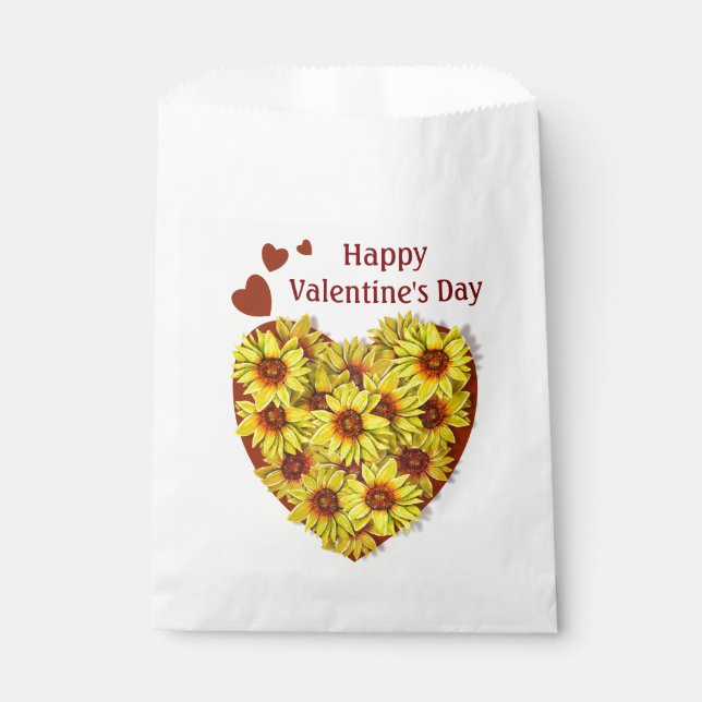 Sunflower Heart Party Favor Bags Geschenktütchen (Vorderseite)