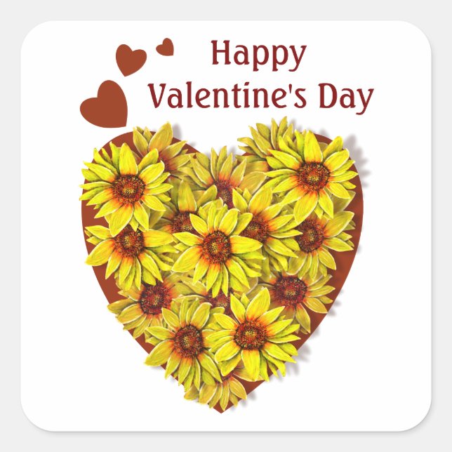 Sunflower Heart Sticker (Vorderseite)