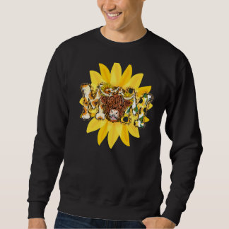 Sunflower Highland Kuh Mama Country Western Mütter Sweatshirt