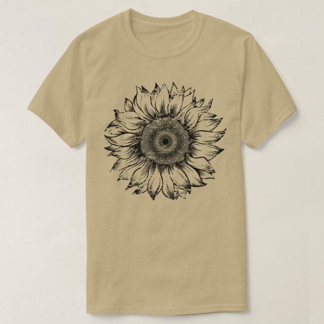 Sunflower Hippie Sun Flower Positivity Love Outdoo T-Shirt (Design vorne)