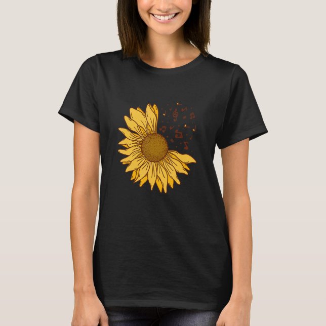 Sunflower Hope Positive Music Flowers Sunflowers T-Shirt (Vorderseite)