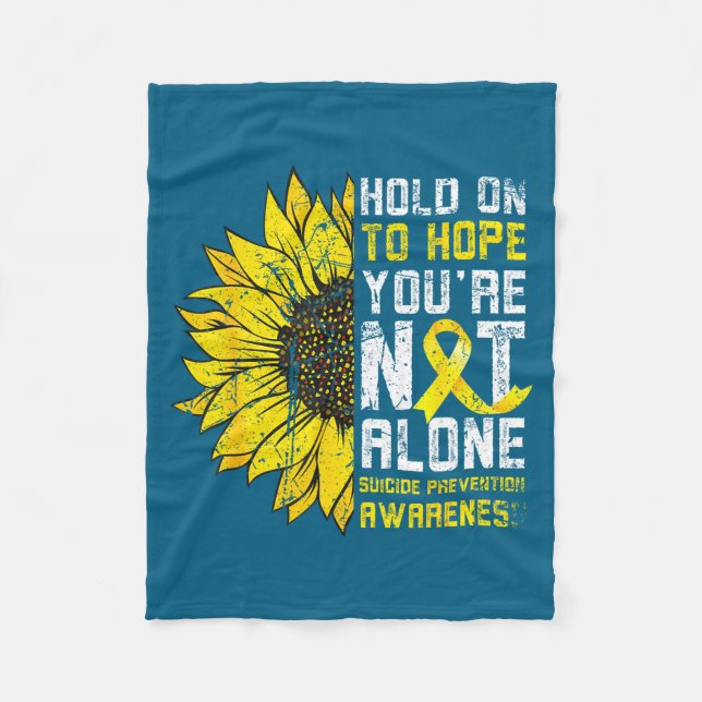 Sunflower Hope Suicide Prevention Awareness Yellow Fleecedecke (Vorderseite)