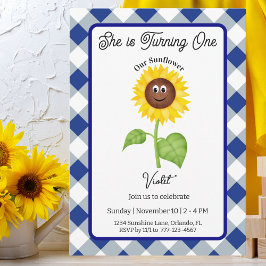 Sunflower Invitation Kids 1st Birthday Party Einladung