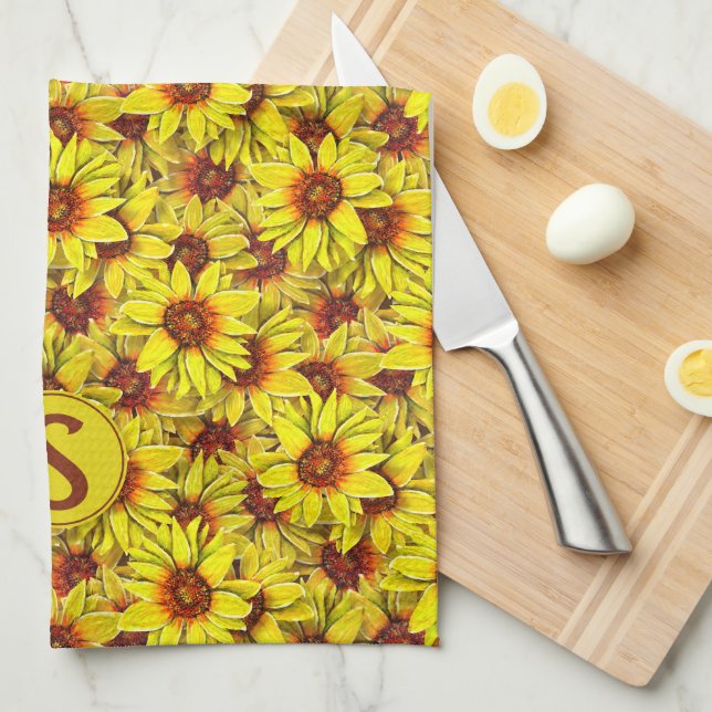 Sunflower Kitchen Towel Geschirrtuch (Viertel Falte)