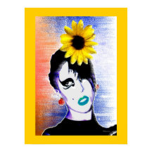 Sunflower Ladybug Watercolor Art