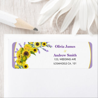 Sunflower & Lavender Wedding Return Address 