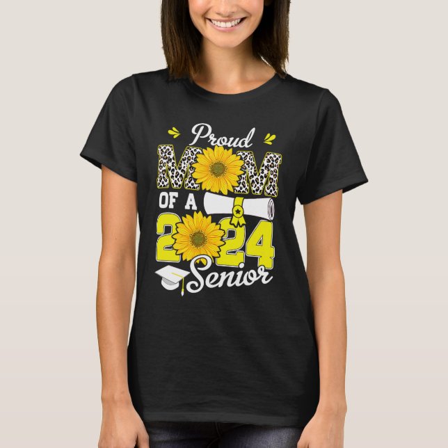 Sunflower Leopard  Proud Mom of a Class of 2024 24 T-Shirt (Vorderseite)