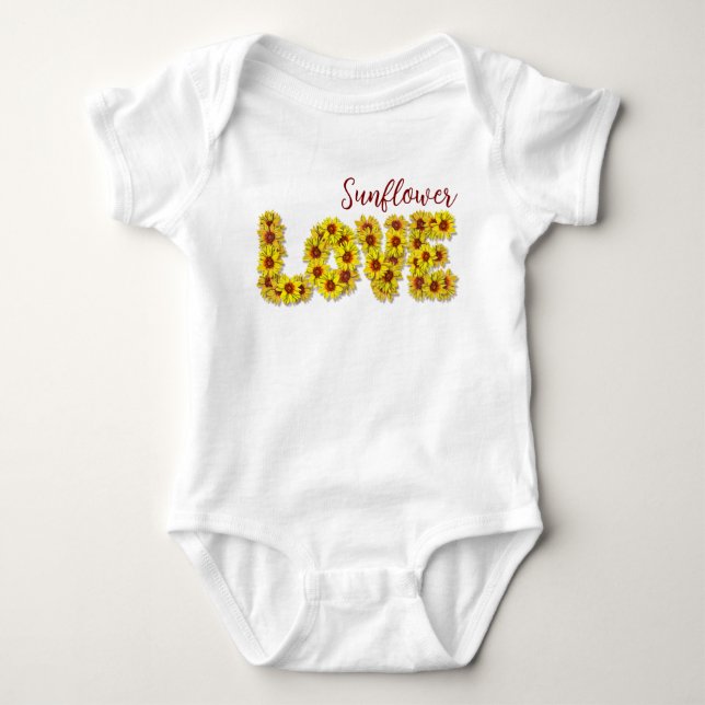 Sunflower Love Baby Bodysuit Baby Strampler (Vorderseite)