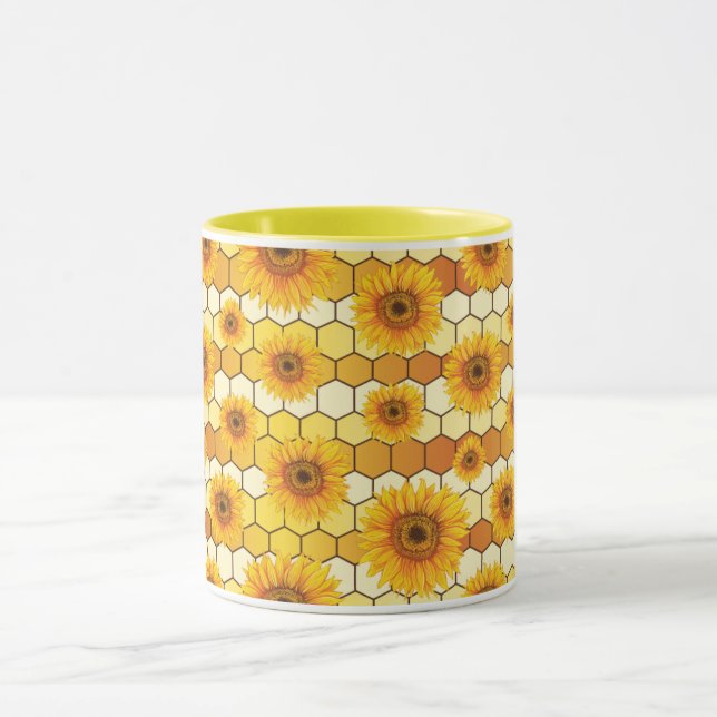 Sunflower Lovers and bees, Bright Kitchen Decor  Tasse (Zentrum)
