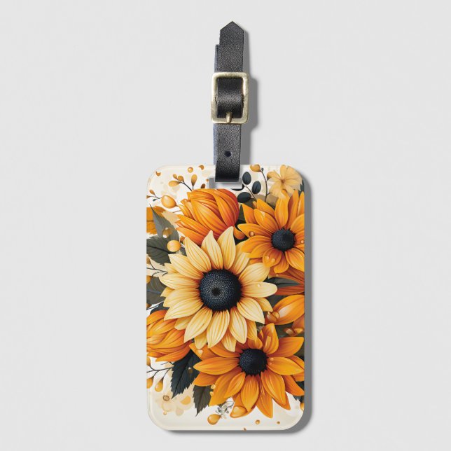 Sunflower luggage tag gepäckanhänger (Vorderseite Vertikal)