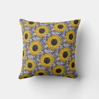 Sunflower Medley Throw Kissen