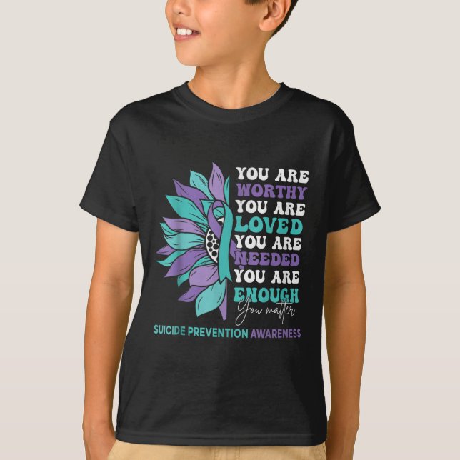 Sunflower Motivational Suprt Suicide Prevention Aw T-Shirt (Vorderseite)