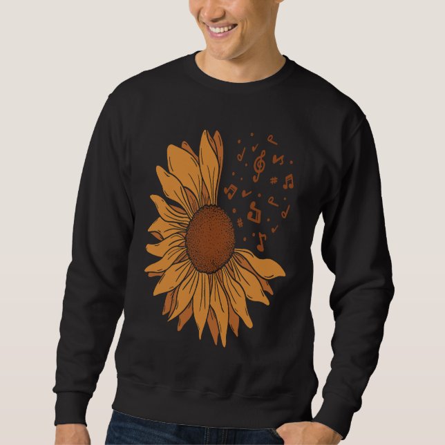 Sunflower Music Note  Cute Sun Flower   Teacher Sweatshirt (Vorderseite)