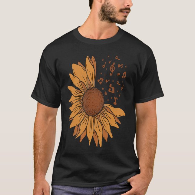 Sunflower Music Note  Cute Sun Flower   Teacher T-Shirt (Vorderseite)