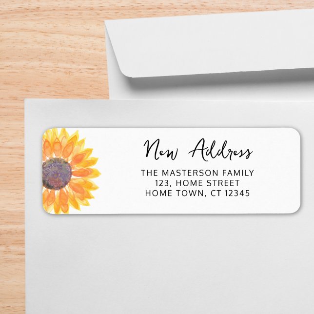 Sunflower New Address Return Address Label (Von Creator hochgeladen)