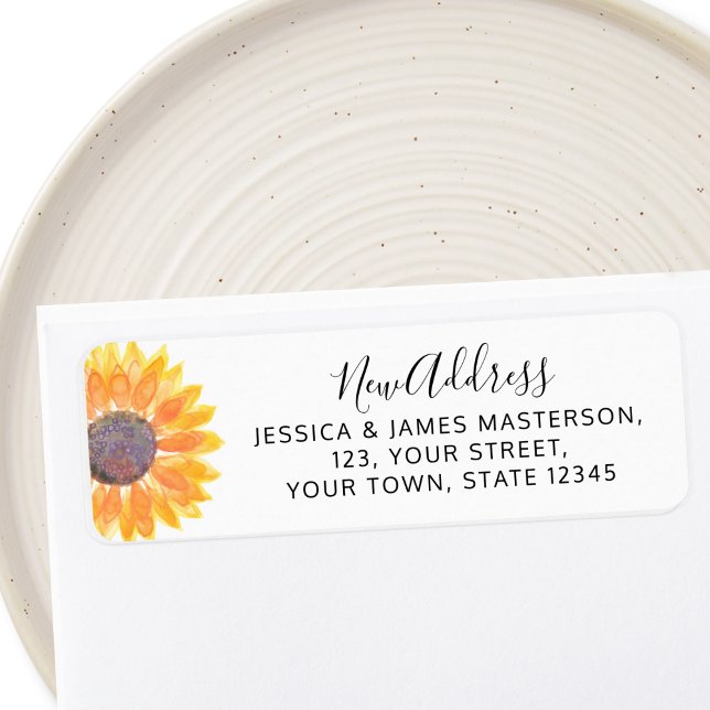 Sunflower New Zuhause Return Address Label (Von Creator hochgeladen)