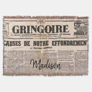 Sunflower Paris France News Throw Blanket Decke