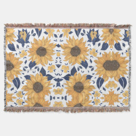 Sunflower pattern cozy Blanket for New Home Decke