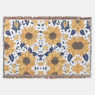 Sunflower pattern cozy Blanket for New Home Decke