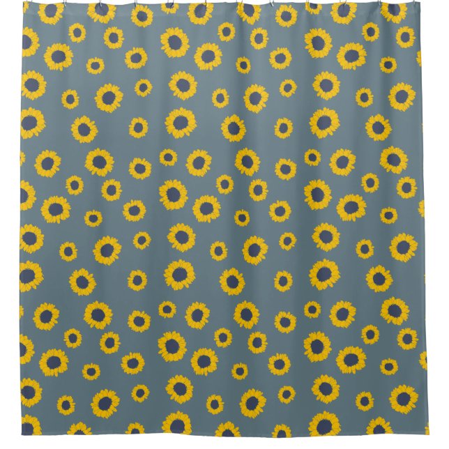 Sunflower Pattern Shower Curtain Duschvorhang (Vorderseite)