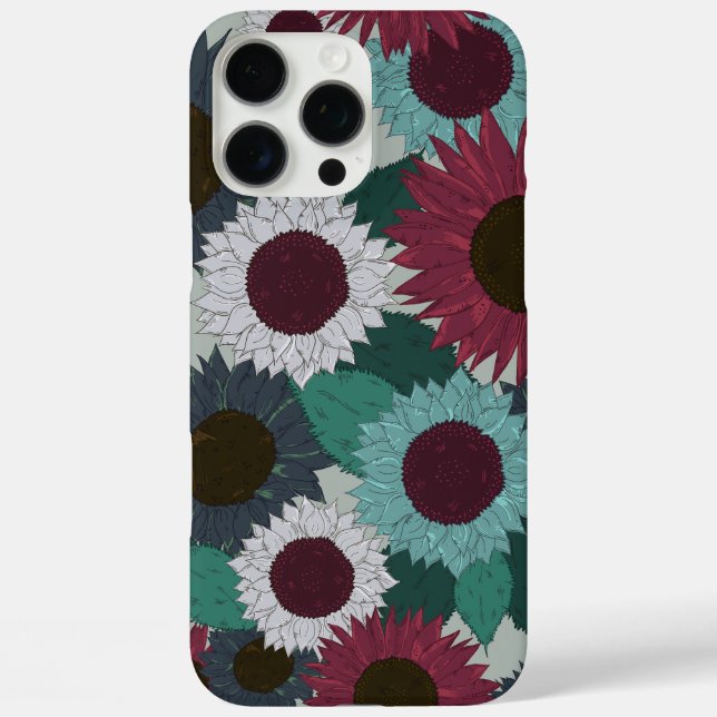 Sunflower Pattern Warm Tones iPhone Case (Rückseite)