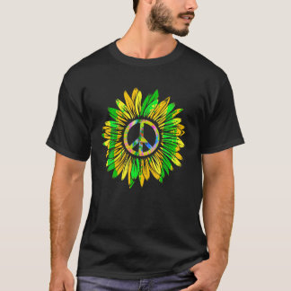 Sunflower Peace Sign 60er 70er Gefärbte Krawatte H T-Shirt