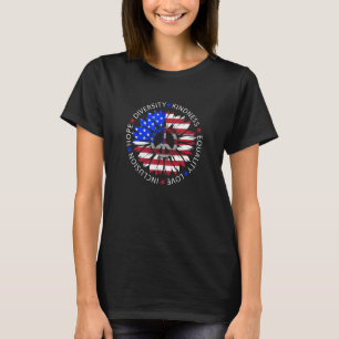 Sunflower Peace Sign USA Flag Patriotic 4. Juli 20 T-Shirt