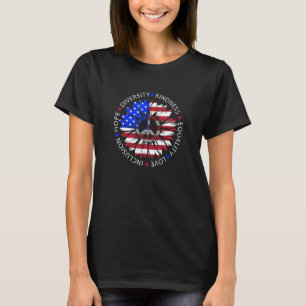 Sunflower Peace Sign USA Flag Patriotic 4. Juli 20 T-Shirt