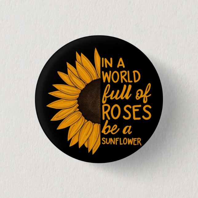 Sunflower pin│Inspirational Gift│Positive Badge Button (Vorderseite)
