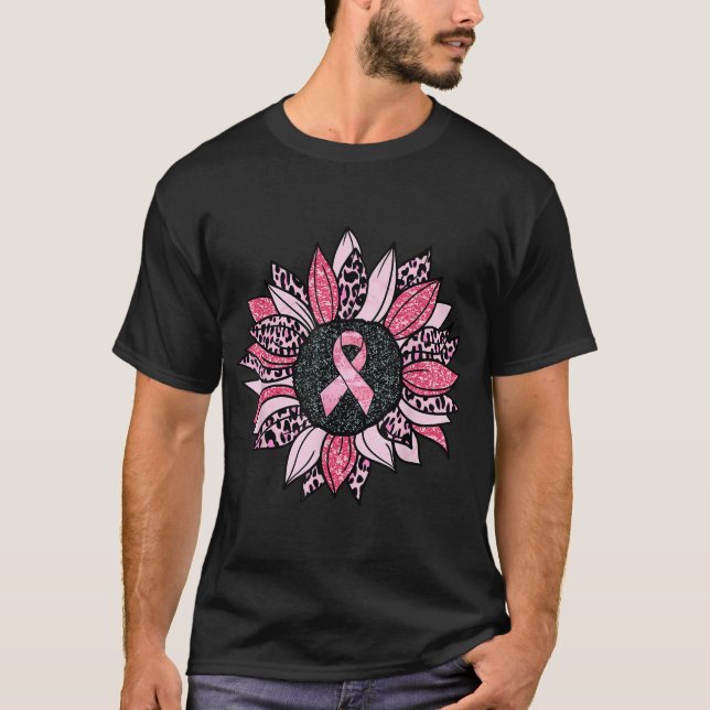 Sunflower Pink Breast Cancer Awareness Women  T-Shirt (Vorderseite)