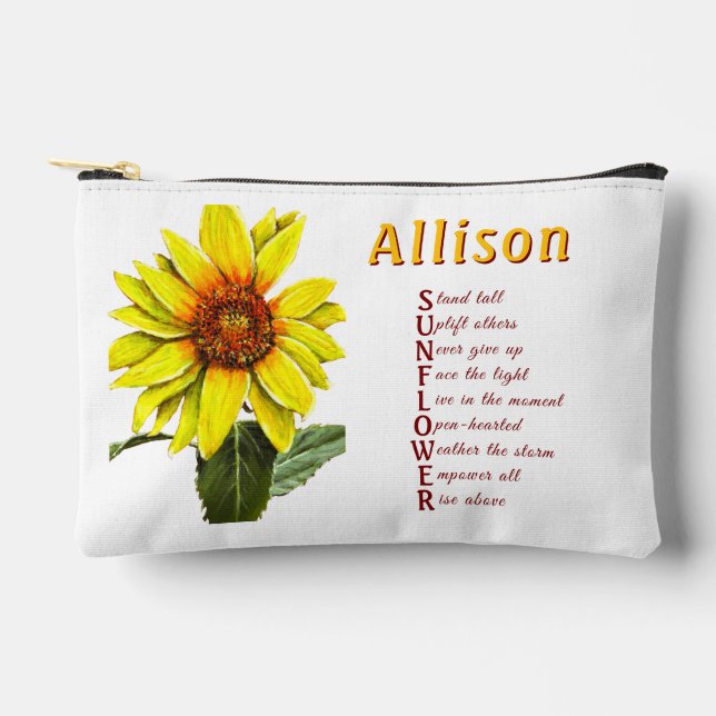 Sunflower Positive Encouragement Cosmetic Bag Zubehörtasche (Vorderseite)