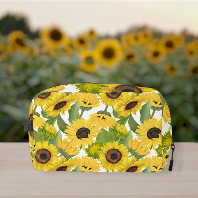 Sunflower Print Customized Canvas Accessory Bag Waschbeutel (Von Creator hochgeladen)