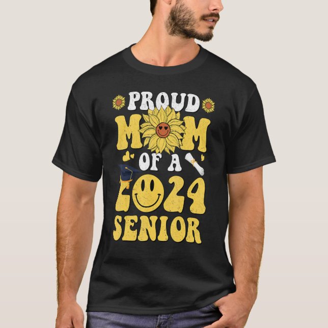 Sunflower Proud Mom Of A 2024Hippie Graduation Sen T-Shirt (Vorderseite)