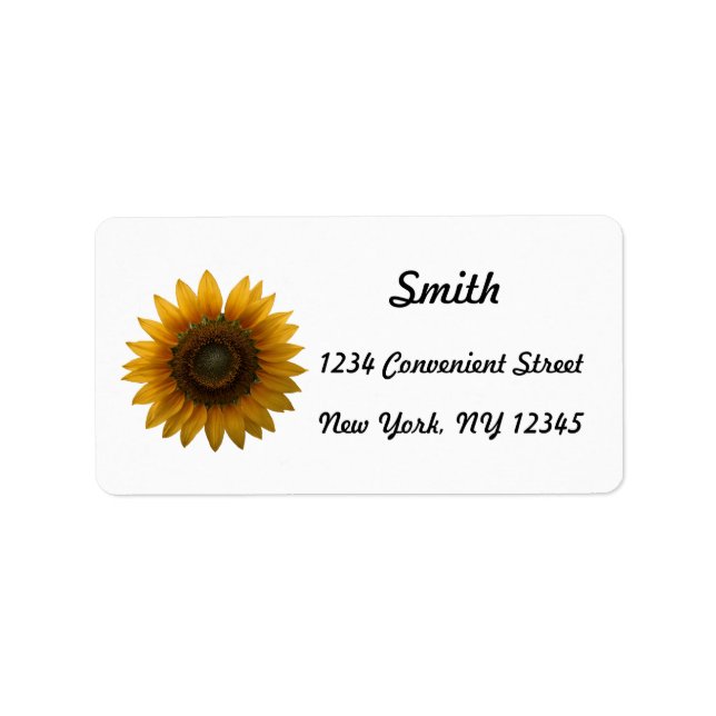 Sunflower Return Address Label Adressaufkleber (Vorne)