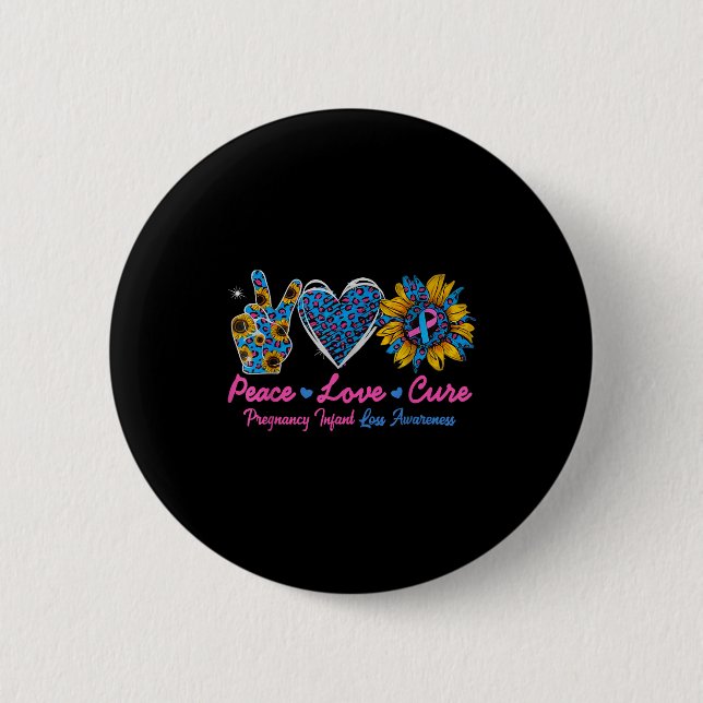 Sunflower Ribbon Pregnancy Infant Loss Awareness C Button (Vorderseite)