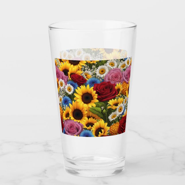 Sunflower Rose Bouquet #1 Glas (Vorderseite)